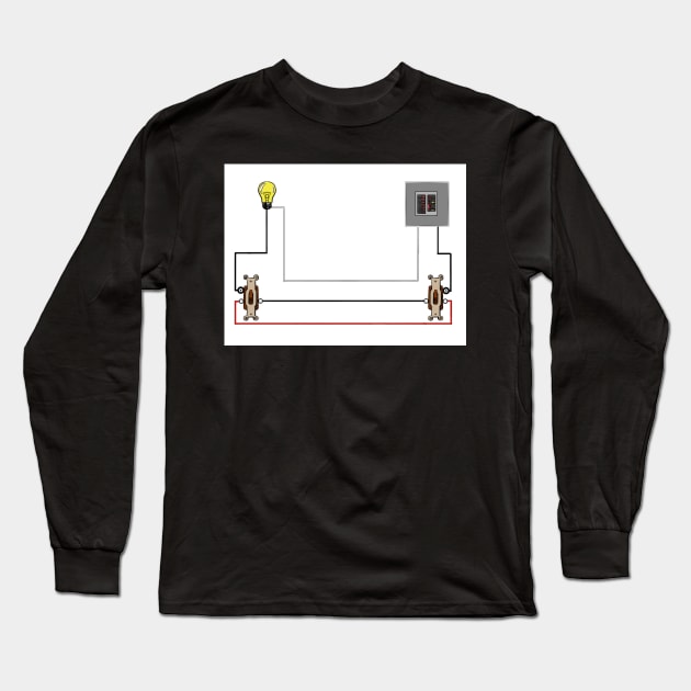 3-Way Switch Wiring Diagram Line Load Separate Boxes Long Sleeve T-Shirt by MVdirector